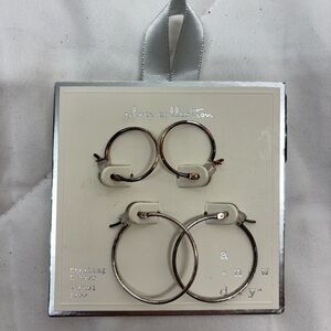 NWT a new day Sterling Silver Hoop Earrings Set- nickel free! Cute hoops